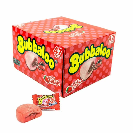 Bubbaloo's An All Time Mouthwatering-Favorite Chewing Bubblegum (Strawberry-Fresa) (47 pcs)