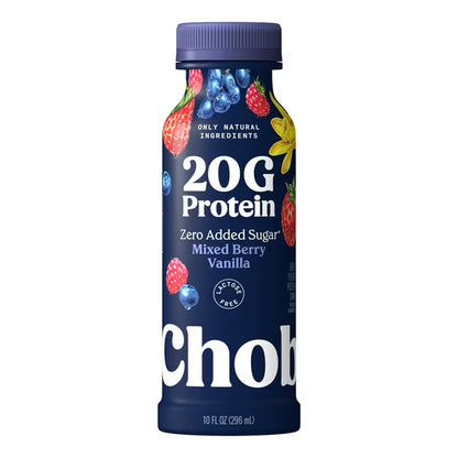 Chobani 20G Protein Low-Fat Greek Yogurt Drink Mixed Berry Vanilla 10 fl oz Bottle