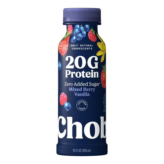 Chobani 20G Protein Low-Fat Greek Yogurt Drink Mixed Berry Vanilla 10 fl oz Bottle