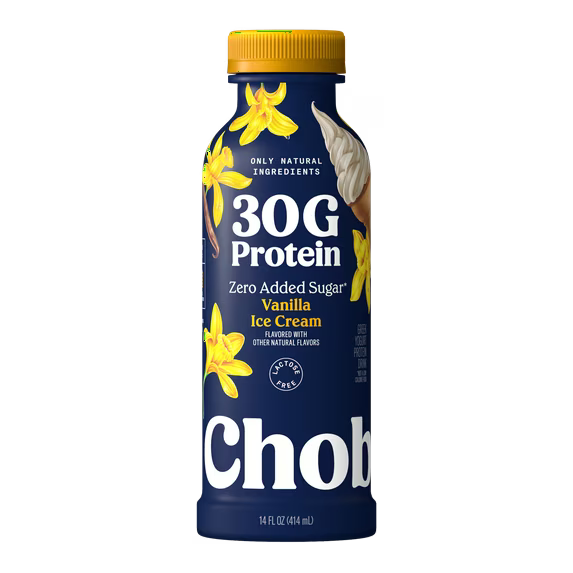 Chobani 30G Protein Low-Fat Greek Yogurt Drink Vanilla Ice Cream 14 fl oz Bottle