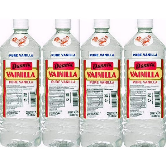 Danncy Clear Pure Mexican Vanilla Extract From Mexico 33oz Each 4 Plastic Bottle Lot Sealed by Danncy