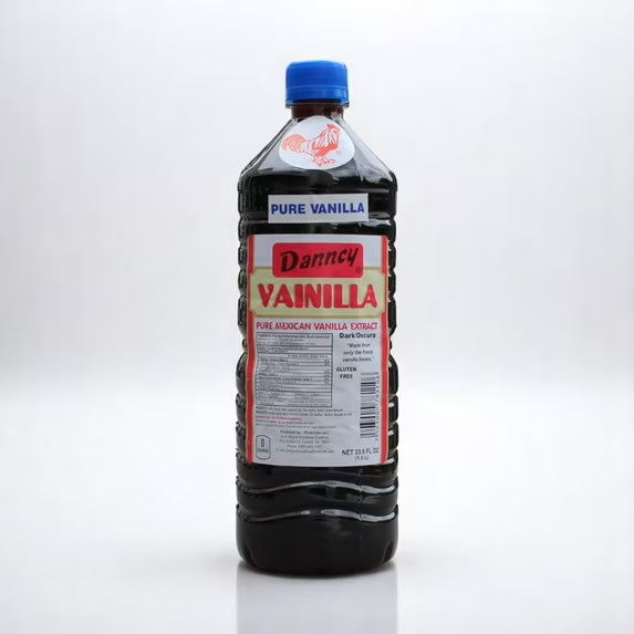 Danncy Vanilla Dark 33.8 DEF29 fl oz (1 L) - Authentic Mexican Vanilla Flavor for Baking and Desserts