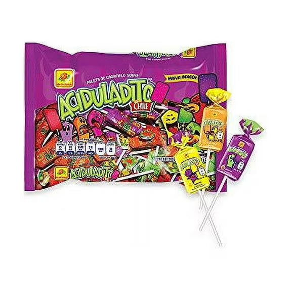 De la Rosa Sweet & Sour Chewy Pop With Chili Aciduladito con Chile Pops 50 Pcs (Buy 2 Get 1 Free)