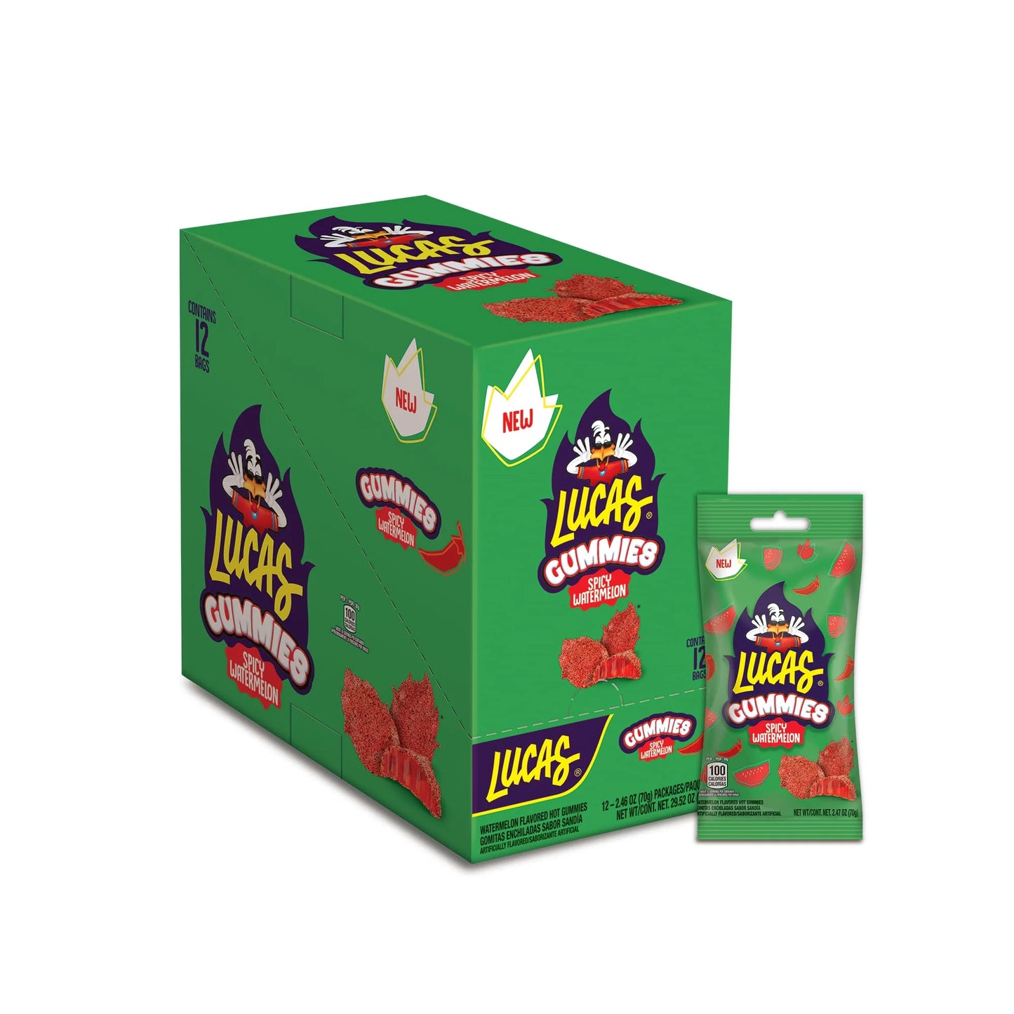 Lucas Spicy Gummies Watermelon KEF28 Flavored 12 pack, 29.6OZ