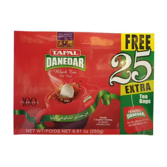 Tapal Danedar Black Tea 100 Round tea Bags 125 Extra