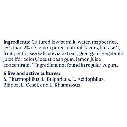 Chobani 20G Protein Low-Fat Greek Yogurt Raspberry Lemon 6.7oz Cup