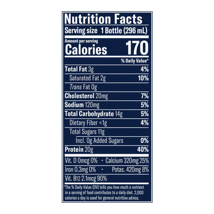 Chobani 20G Protein Low-Fat Greek Yogurt Drink Mixed Berry Vanilla 10 fl oz Bottle