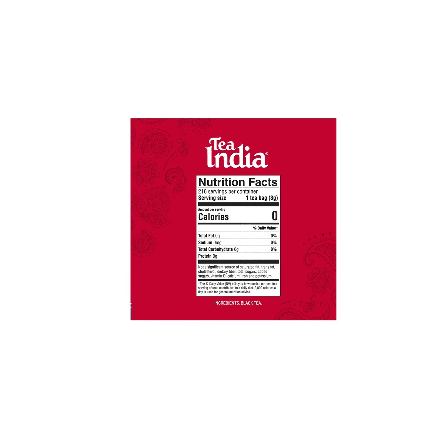 Tea India Premium Red Box Cardamom Chai Tea Flavorful Blend Of Premium Black Tea, Cardamom & Natural Ingredients Traditional Indian Caffeinated Tea 80 Round Tea bags