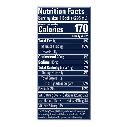 Chobani 20G Protein Low-Fat Greek Yogurt Drink Vanilla 10 fl oz Bottle