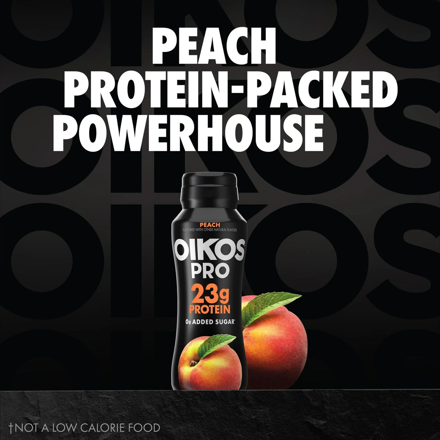 Oikos Pro Peach Cultured Dairy Drink, 23g Protein, 7 fl oz Bottle