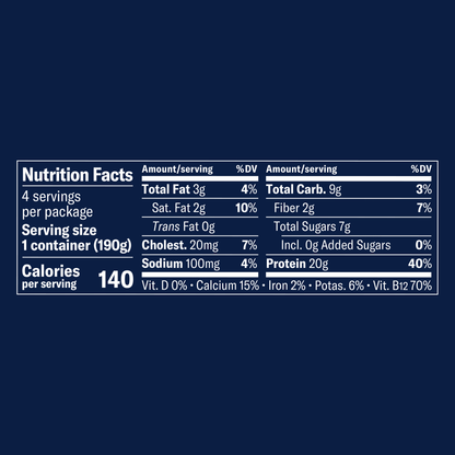 Chobani 20G Protein Low-Fat Greek Yogurt Vanilla 6.7oz 4 Pack